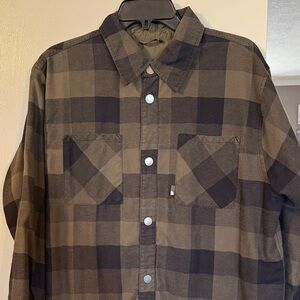 The North Face Black and Green Reversible Flannel Jacket